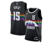 Men's Denver Nuggets #15 Nikola Jokic Black 2025-26 City Edition Stitched Basketball Jersey