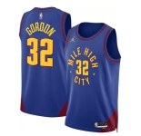 Men's Denver Nuggets #32 Aaron Gordon Blue Statement Edition Stitched Basketball Jersey