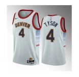 Men's Denver Nuggets #4 Hunter Tyson White 2023 Draft Icon Edition Stitched Basketball Jersey