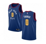 Men's Nike Denver Nuggets #0 Isaiah Thomas Authentic Blue NBA Jersey Statement Edition