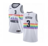 Men's Nike Denver Nuggets #3 Allen Iverson Authentic White NBA Jersey - City Edition