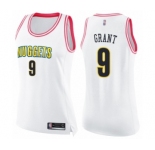 Women's Denver Nuggets #9 Jerami Grant Swingman White Pink Fashion Basketball Jersey