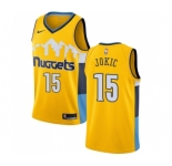 Women's Nike Denver Nuggets #15 Nikola Jokic Swingman Gold Alternate NBA Jersey Statement Edition