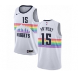 Youth Nike Denver Nuggets #15 Carmelo Anthony Swingman White NBA Jersey - City Edition