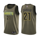 Youth Nike Denver Nuggets #21 Wilson Chandler Swingman Green Salute to Service NBA Jersey
