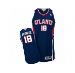 Men Adidas Atlanta Hawks #18 Miles Plumlee Authentic Navy Blue Road NBA Jersey