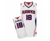 Men Adidas Atlanta Hawks #18 Miles Plumlee Swingman White Home NBA Jersey