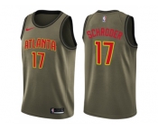 Men Nike Atlanta Hawks #17 Dennis Schroder Green Salute to Service NBA Swingman Jersey
