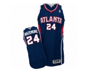 Men's Adidas Atlanta Hawks #24 Kent Bazemore Authentic Navy Blue Road NBA Jersey
