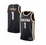 Men's Atlanta Hawks #1 Evan Turner Authentic Black Basketball Jersey - 2019-20 City Edition