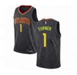 Men's Atlanta Hawks #1 Evan Turner Swingman Black Basketball Jersey - Icon Edition