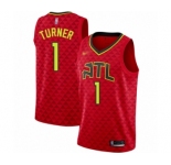 Men's Atlanta Hawks #1 Evan Turner Swingman Red Basketball Jersey Statement Edition