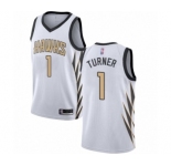 Men's Atlanta Hawks #1 Evan Turner Swingman White Basketball Jersey - City Edition
