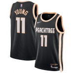 Men's Atlanta Hawks #11 Trae Young Black 2025-26 City Edition Swingman Stitched Jersey