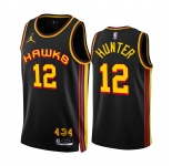 Men's Atlanta Hawks #12 De'Andre Hunter 2022-23 Black Statement Edition Stitched Jersey