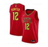 Men's Atlanta Hawks #12 De'Andre Hunter Authentic Red Basketball Jersey Statement Edition