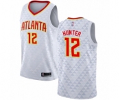 Men's Atlanta Hawks #12 De'Andre Hunter Authentic White Basketball Jersey - Association Edition
