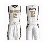 Men's Atlanta Hawks #12 De'Andre Hunter Authentic White Basketball Suit Jersey - City Edition