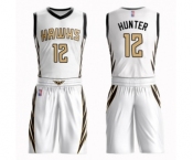 Men's Atlanta Hawks #12 De'Andre Hunter Authentic White Basketball Suit Jersey - City Edition