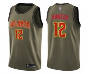 Men's Atlanta Hawks #12 De'Andre Hunter Swingman Green Salute to Service Basketball Jersey