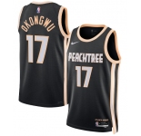 Men's Atlanta Hawks #17 Onyeka Okongwu Black 2025-26 City Edition Swingman Stitched Jersey