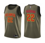 Men's Atlanta Hawks #22 Cam Reddish Swingman Green Salute to Service Basketball Jersey