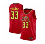 Men's Atlanta Hawks #33 Allen Crabbe Authentic Red Basketball Jersey Statement Edition