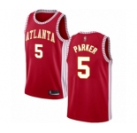 Men's Atlanta Hawks #5 Jabari Parker Swingman Red Basketball Jersey Statement Edition