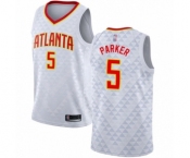 Men's Atlanta Hawks #5 Jabari Parker Swingman White Basketball Jersey - Association Edition