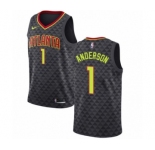 Men's Nike Atlanta Hawks #1 Justin Anderson Authentic Black NBA Jersey - Icon Edition