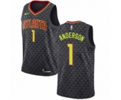 Men's Nike Atlanta Hawks #1 Justin Anderson Authentic Black NBA Jersey - Icon Edition