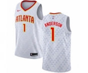 Men's Nike Atlanta Hawks #1 Justin Anderson Authentic White NBA Jersey - Association Edition