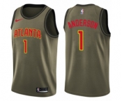 Men's Nike Atlanta Hawks #1 Justin Anderson Swingman Green Salute to Service NBA Jersey