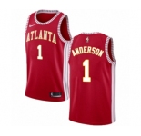 Men's Nike Atlanta Hawks #1 Justin Anderson Swingman Red NBA Jersey Statement Edition
