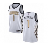 Men's Nike Atlanta Hawks #1 Tracy Mcgrady Authentic White NBA Jersey - City Edition