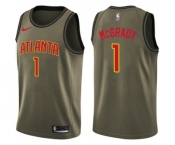 Men's Nike Atlanta Hawks #1 Tracy Mcgrady Swingman Green Salute to Service NBA Jersey