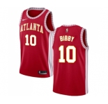 Men's Nike Atlanta Hawks #10 Mike Bibby Authentic Red NBA Jersey Statement Edition