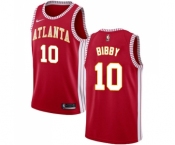 Men's Nike Atlanta Hawks #10 Mike Bibby Authentic Red NBA Jersey Statement Edition