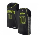 Men's Nike Atlanta Hawks #10 Mike Bibby Swingman Black NBA Jersey - City Edition