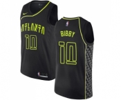 Men's Nike Atlanta Hawks #10 Mike Bibby Swingman Black NBA Jersey - City Edition