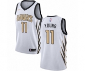 Men's Nike Atlanta Hawks #11 Trae Young Authentic White NBA Jersey - City Edition