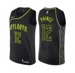 Men's Nike Atlanta Hawks #12 Taurean Prince Swingman Black NBA Jersey - City Edition