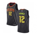 Men's Nike Atlanta Hawks #12 Taurean Prince Swingman Black Road NBA Jersey - Icon Edition