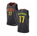Men's Nike Atlanta Hawks #17 Dennis Schroder Swingman Black Road NBA Jersey - Icon Edition
