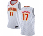 Men's Nike Atlanta Hawks #17 Dennis Schroder Swingman White NBA Jersey - Association Edition