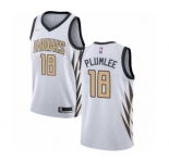 Men's Nike Atlanta Hawks #18 Miles Plumlee Authentic White NBA Jersey - City Edition