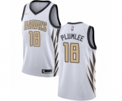 Men's Nike Atlanta Hawks #18 Miles Plumlee Authentic White NBA Jersey - City Edition