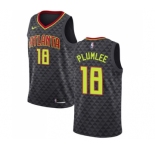 Men's Nike Atlanta Hawks #18 Miles Plumlee Swingman Black Road NBA Jersey - Icon Edition