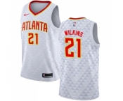 Men's Nike Atlanta Hawks #21 Dominique Wilkins Swingman White NBA Jersey - Association Edition