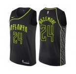 Men's Nike Atlanta Hawks #24 Kent Bazemore Swingman Black NBA Jersey - City Edition